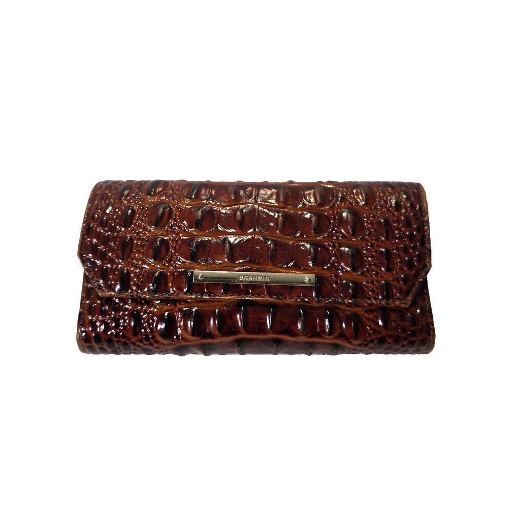 Brahmin Crocodile-Embossed Wallet Bifold